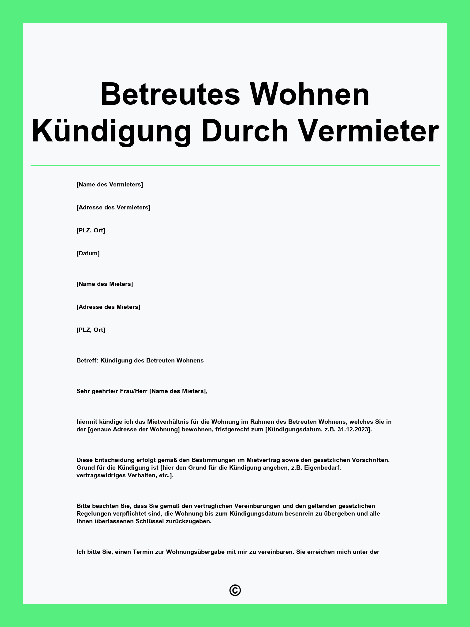 Betreutes Wohnen Kündigung Durch Vermieter
