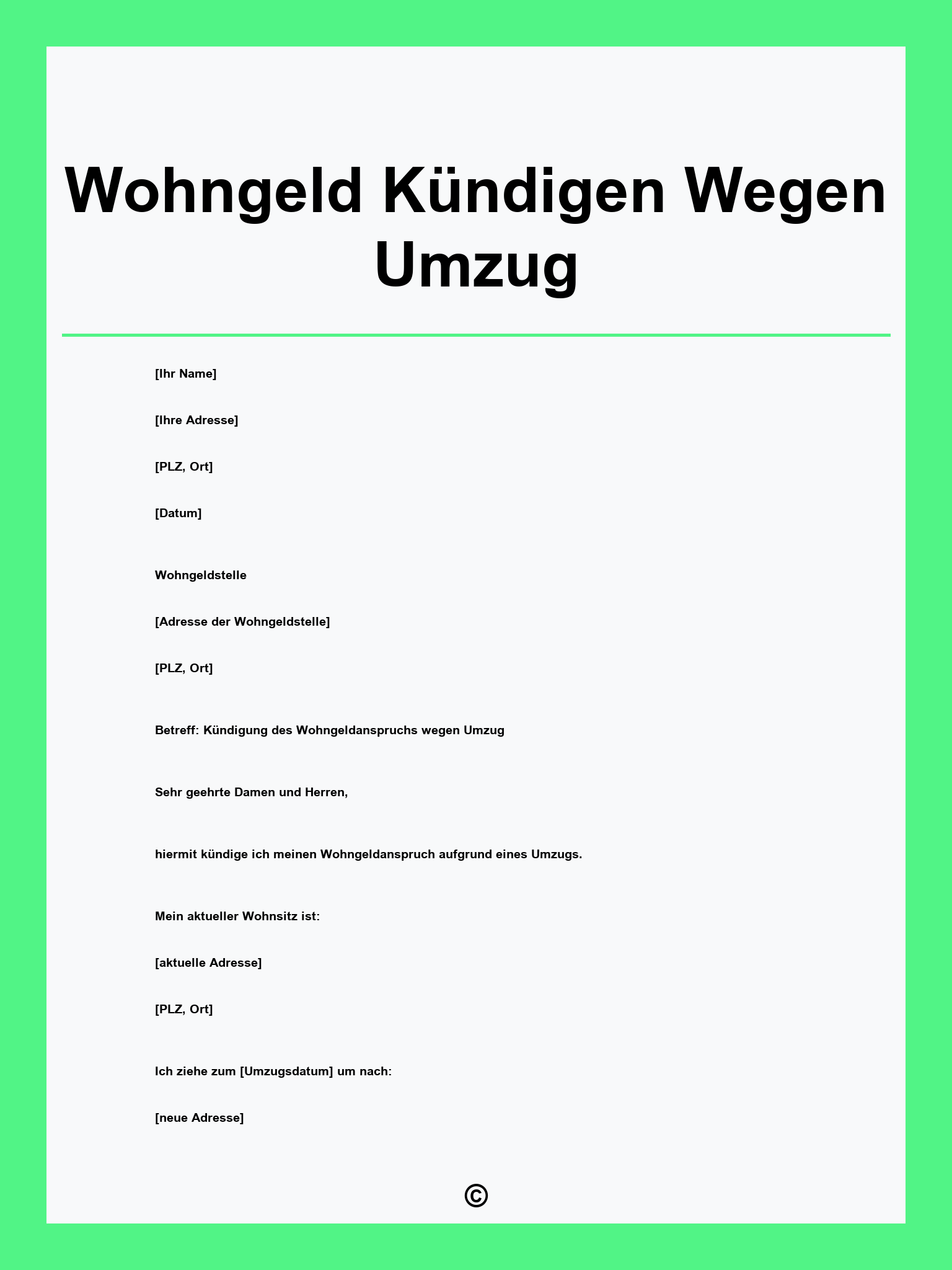 Wohngeld Kündigen Wegen Umzug
